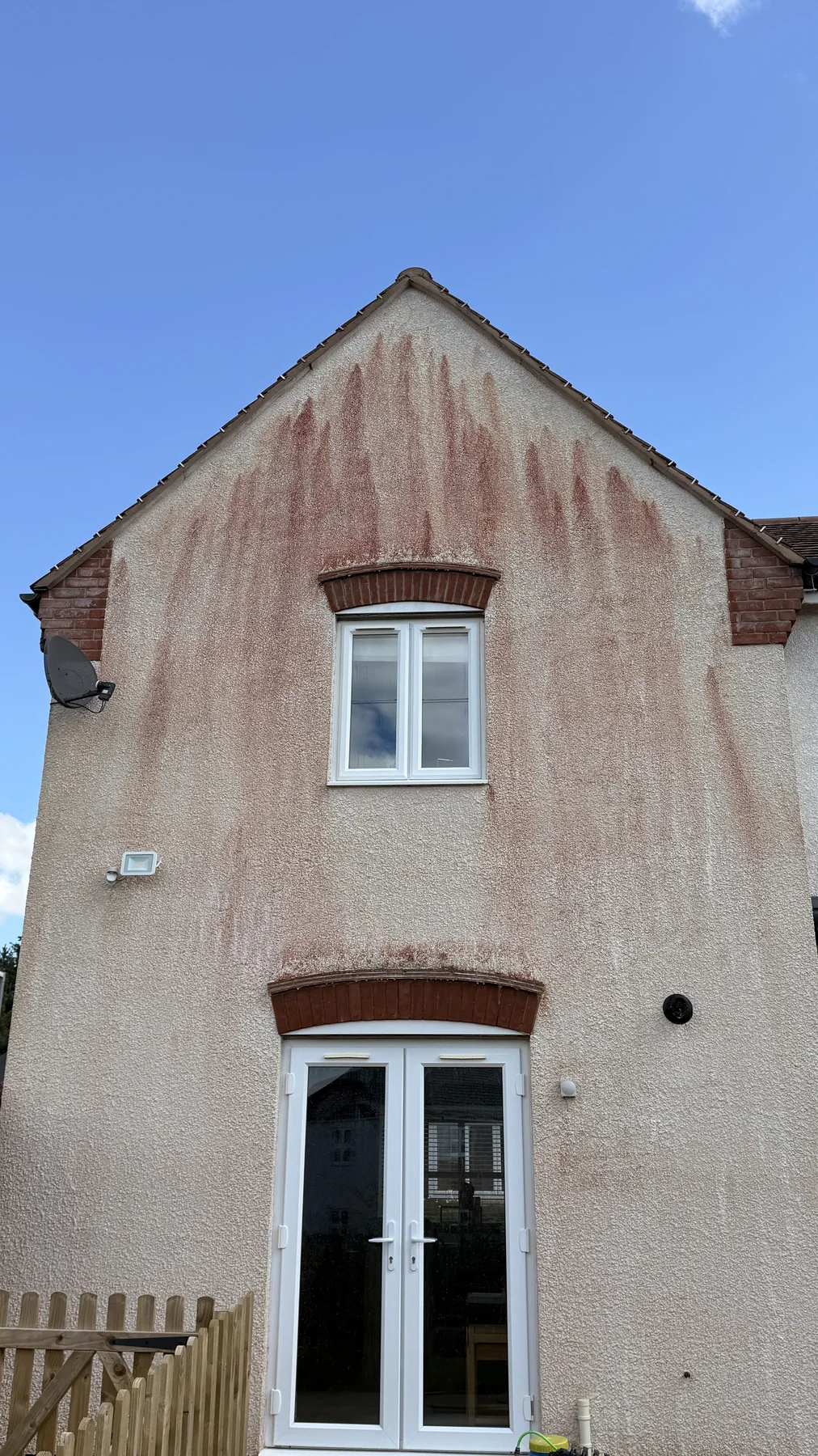 Exterior wall before cleaning